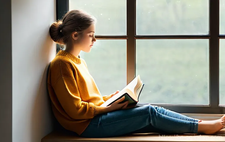 의식적 선택 훈련 과정의 커리큘럼 구성 - **Prompt: Mindful Reflection by the Window**
    A young person, around 16-18 years old, sits comfor...